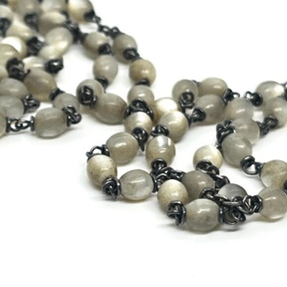 VINTAGE 925 STERLING SILVER ROSARY CATHOLIC CROSS NECKLACE BEADS 30” SIGNED - Picture 10 of 16